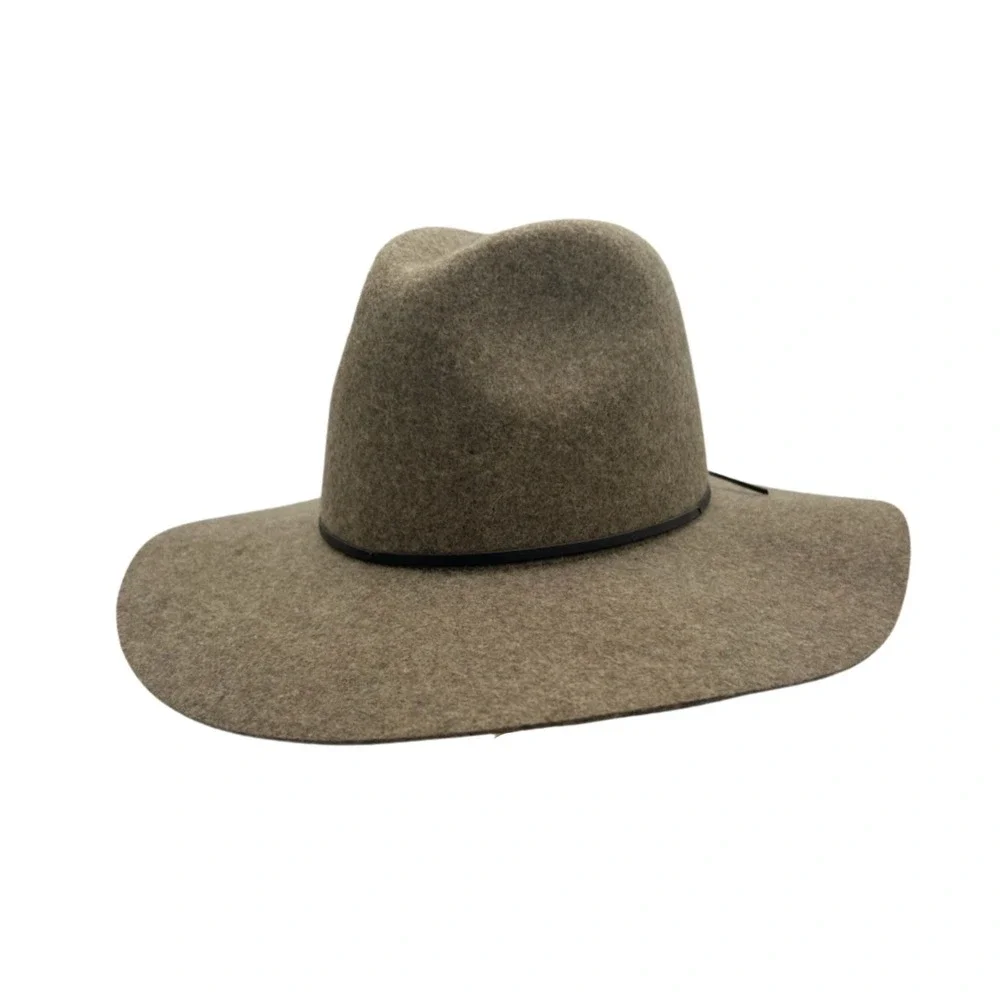Banana‎ Republic Fedora Hat Women's Size S/M Taupe Brown 100% Wool Wide Brim